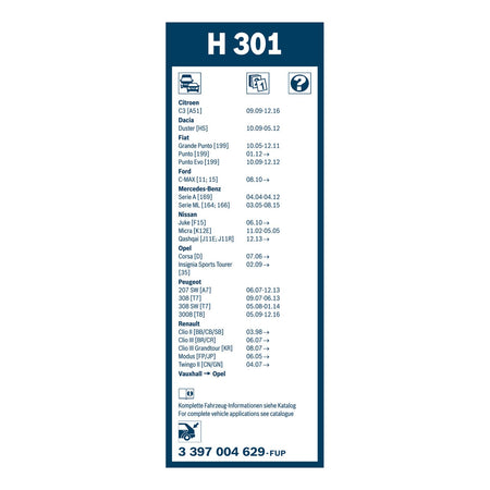 H301 Bosch Rear Screen Wiper H
