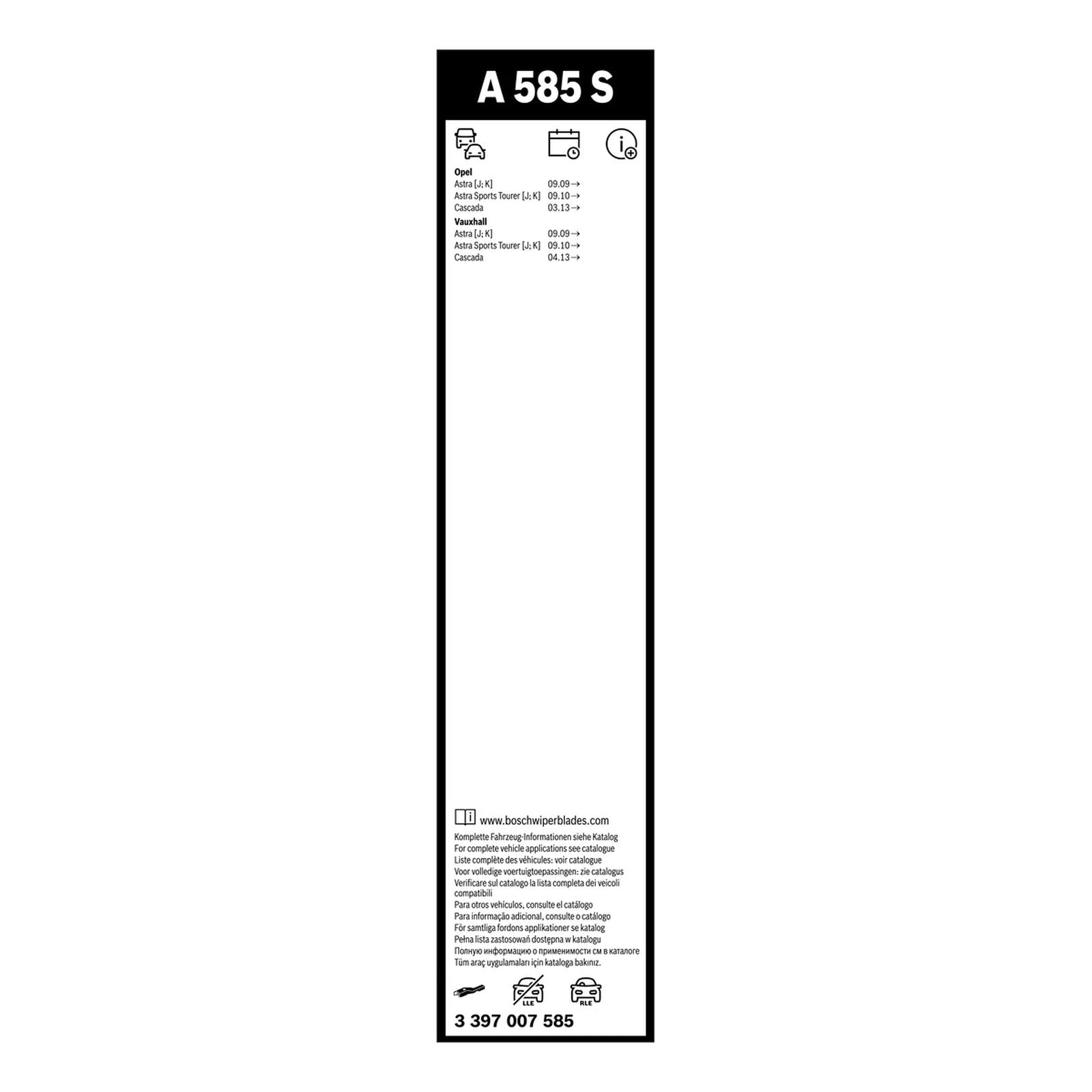 A585S Bosch Aerotwin Twin Pack | Wiper Blades