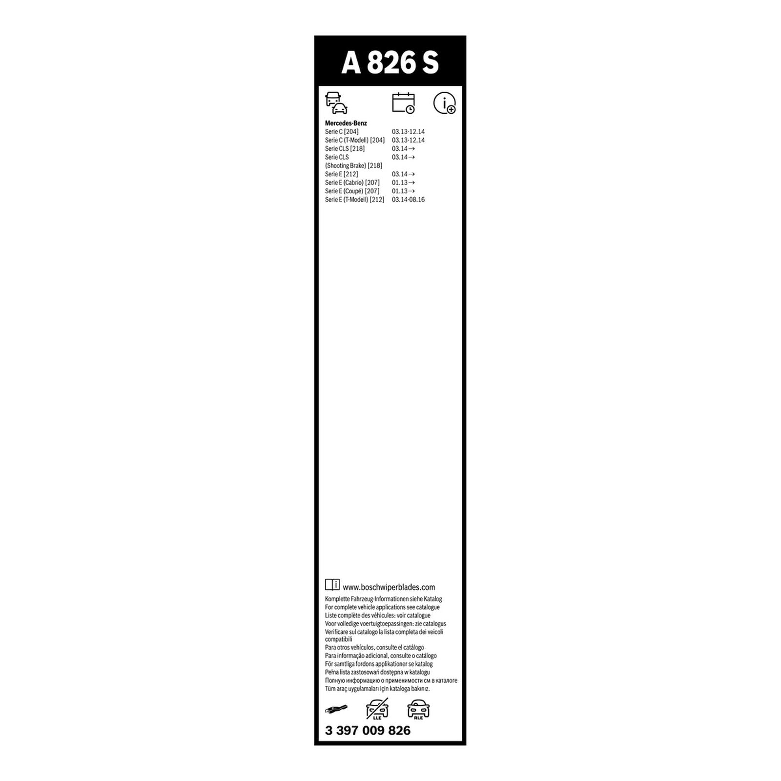 A826S Bosch Aerotwin Twin Pack | Wiper Blades