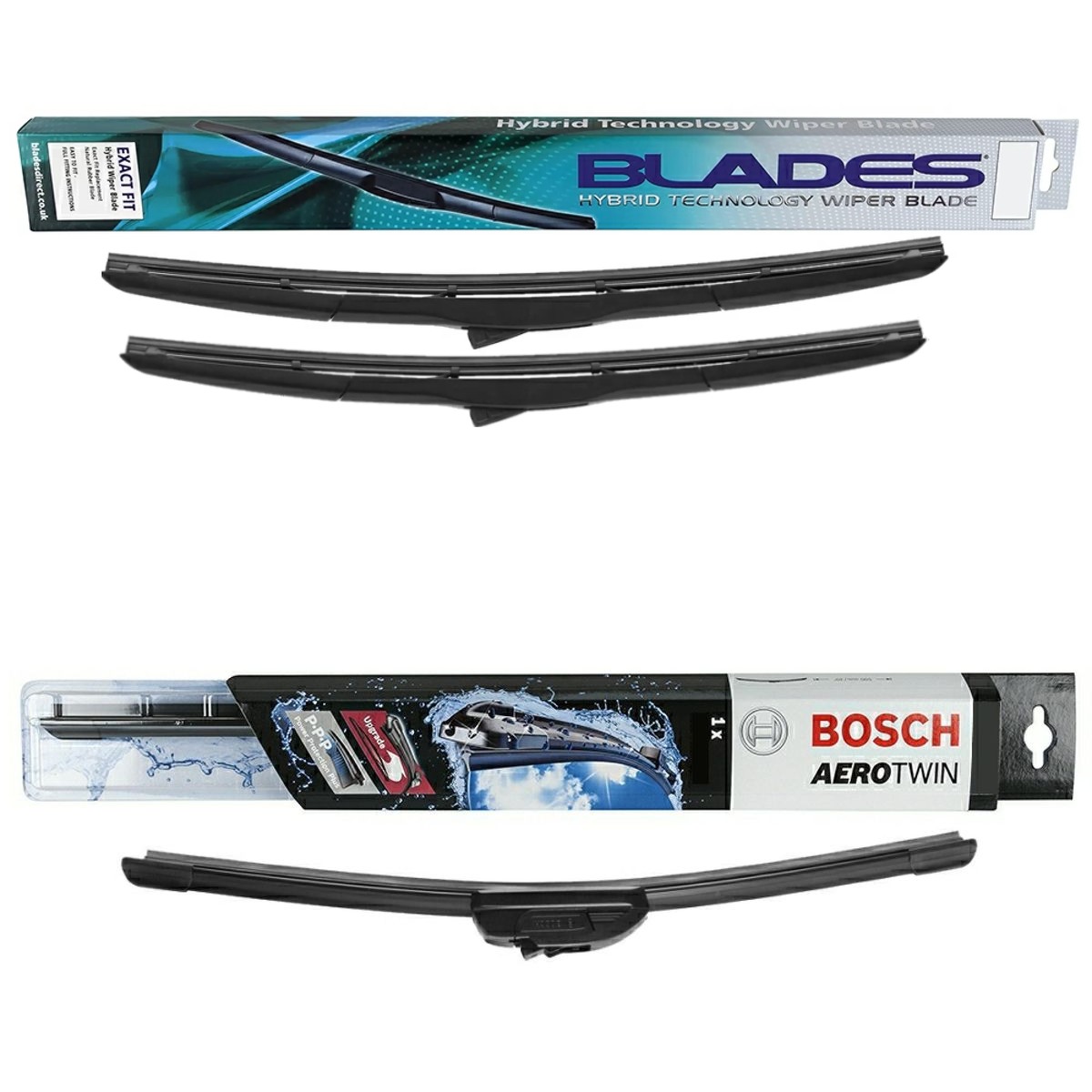 AERO Hybrid Windshield Wiper Blades (Set Of 2 - 26" & 19") With DuPont Teflon, All-Season Protection, OEM Quality