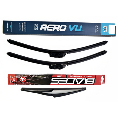 Aero VU Wiper Blade & Blades Rear Screen Wiper - Triple Pack