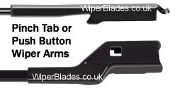 New Pinch Tab - Push Button Wiper Arms