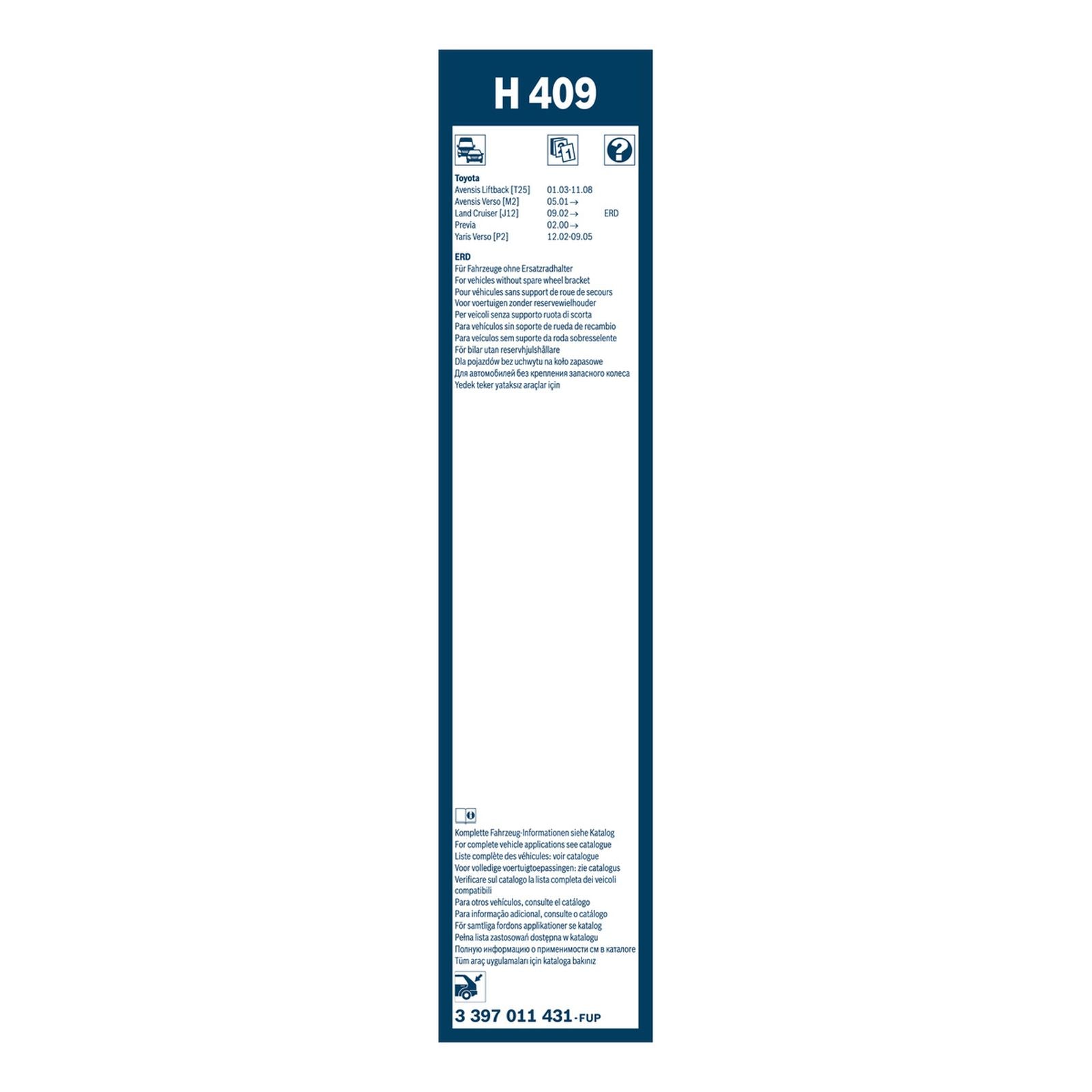 H409 Bosch Rear Screen Wiper H | Wiper Blades