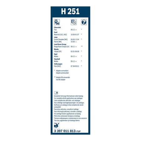 H251 Bosch Rear Screen Wiper H