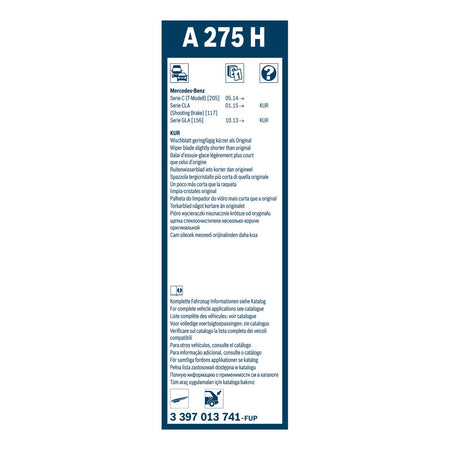 A275H Bosch Rear Screen Wiper A