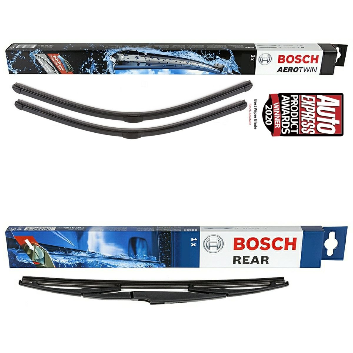 Ace Car Parts Wiper Blade Set For Hyundai I30 FD Hatchback 2010-2012 - Front & Rear Frameless Blades