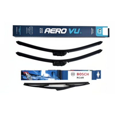 Aero VU Wiper Blade & Bosch Rear Screen Wiper H - Triple Pack